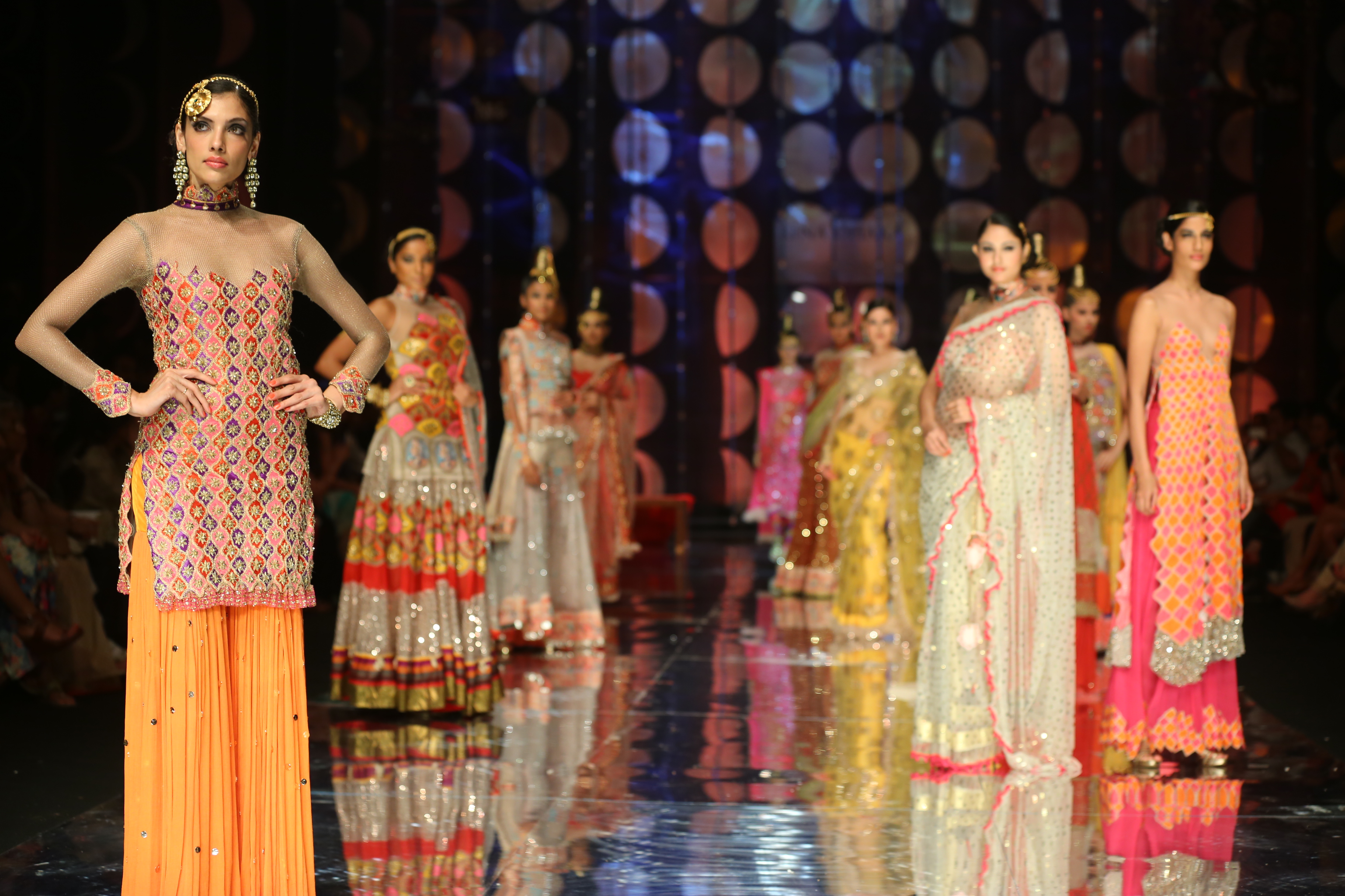 Models in Rina Dhaka Collection
