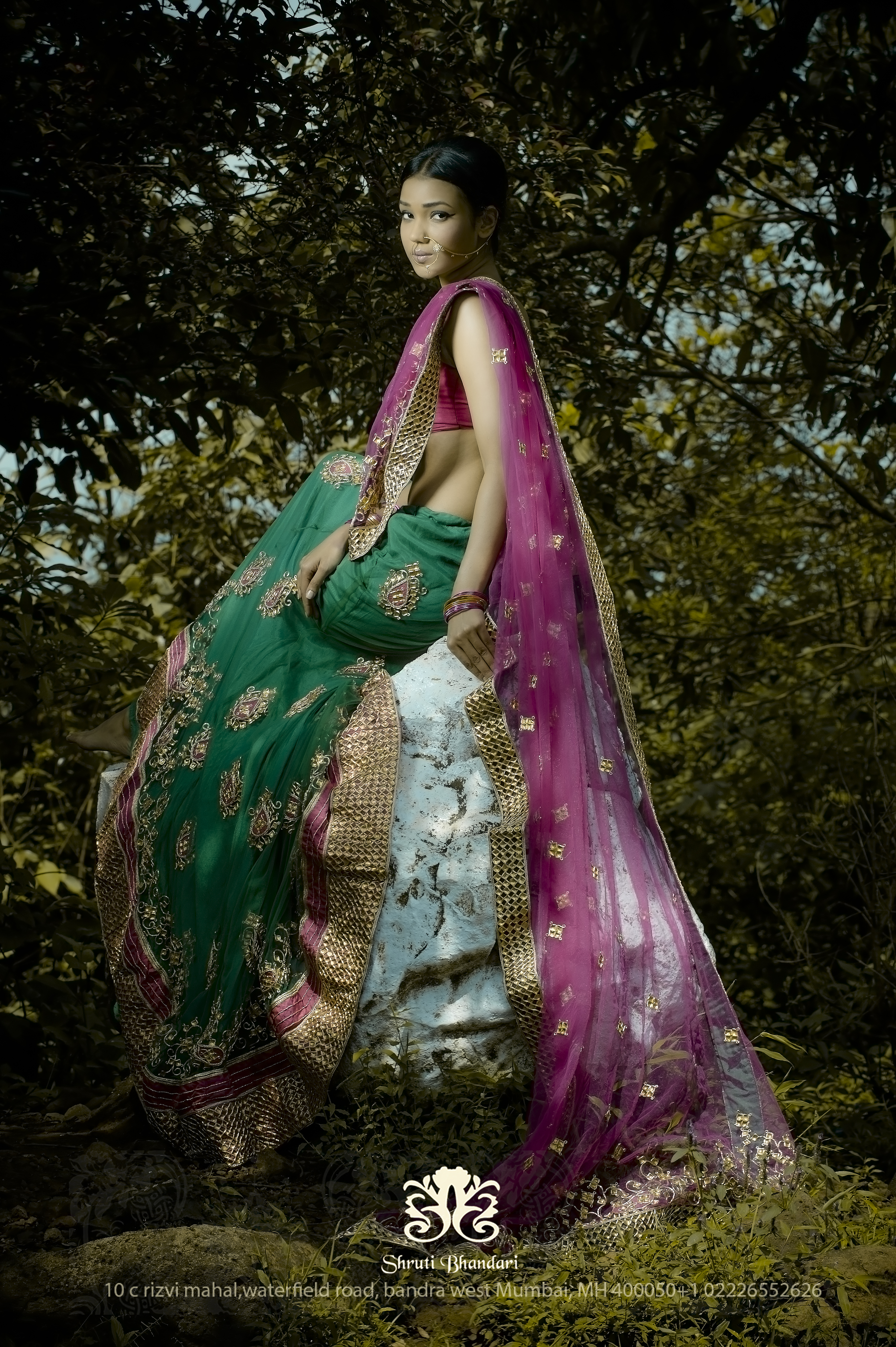 Model Arlette Grao designer Shruti Bhandari's Green Lehenga