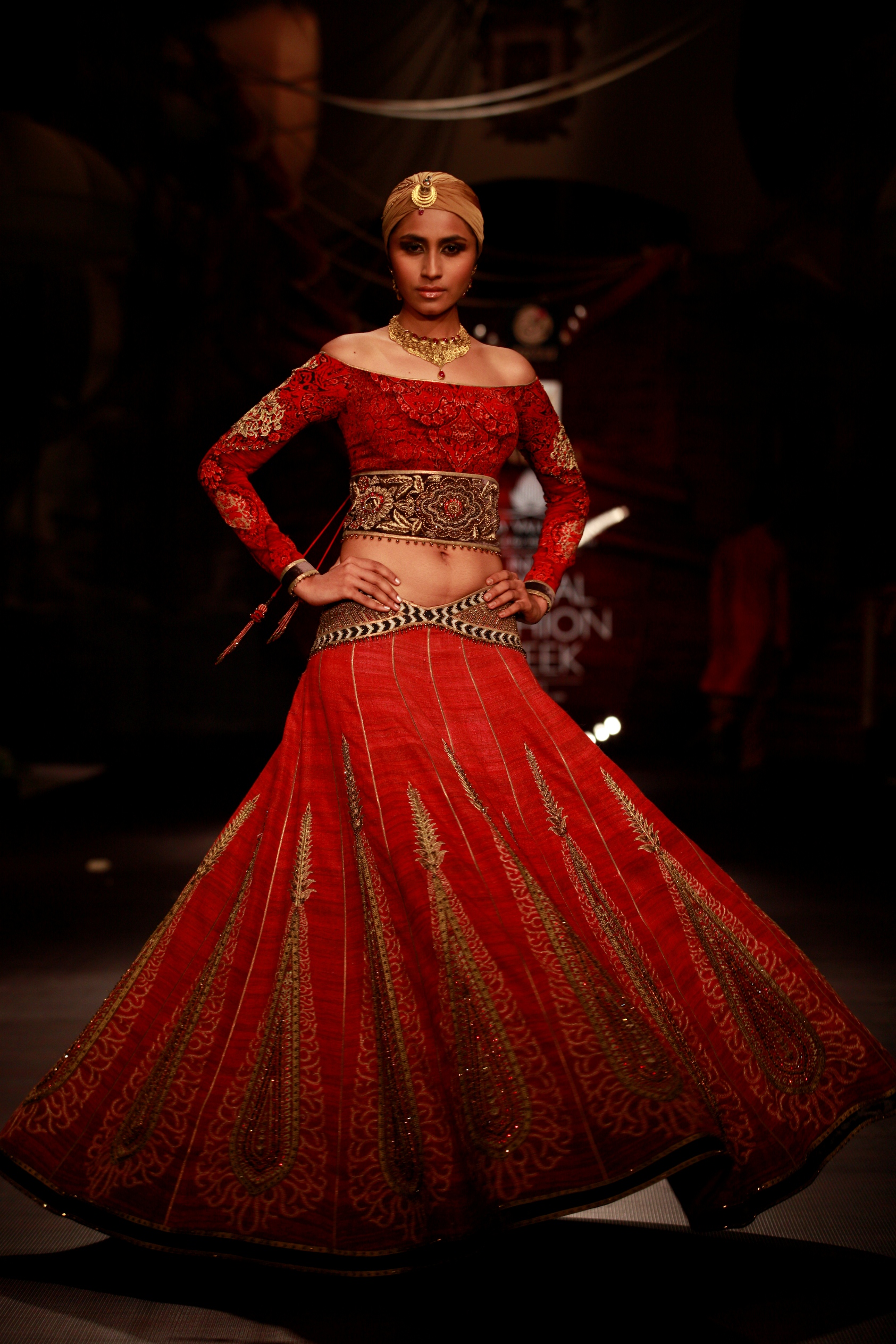 Seen at Aamby Valley India Bridal Fashion Week - Day 5- Model walking for JJ Valaya (5)