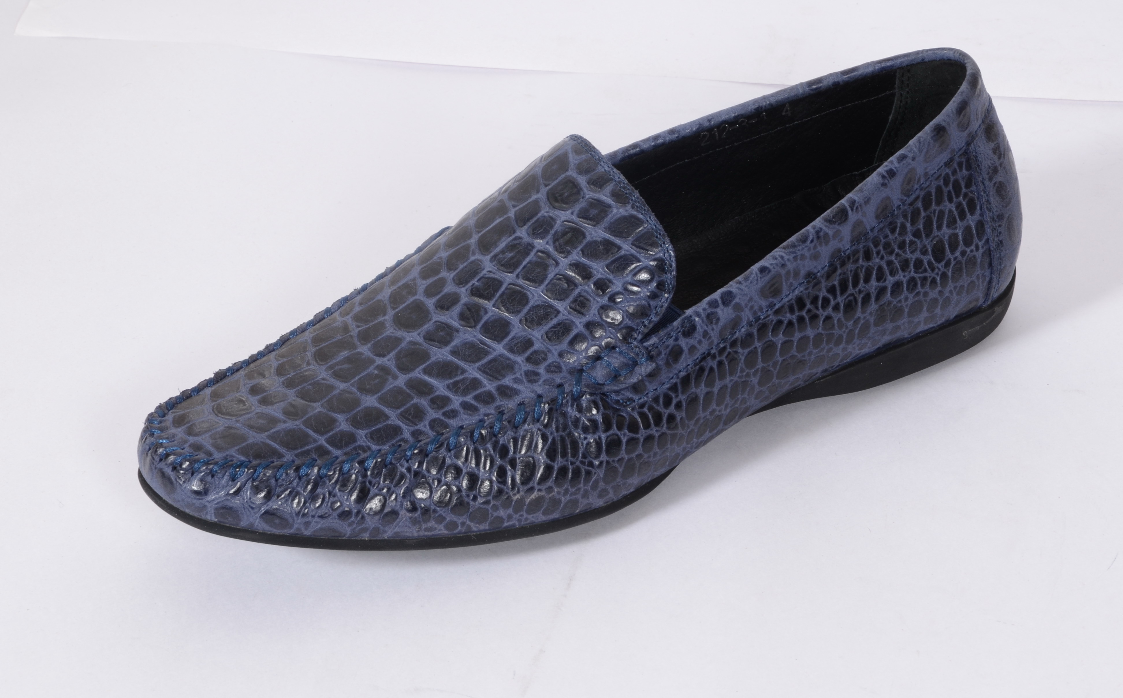 Snake Leather Loafers (Blue) at Egle & Louis Alberti