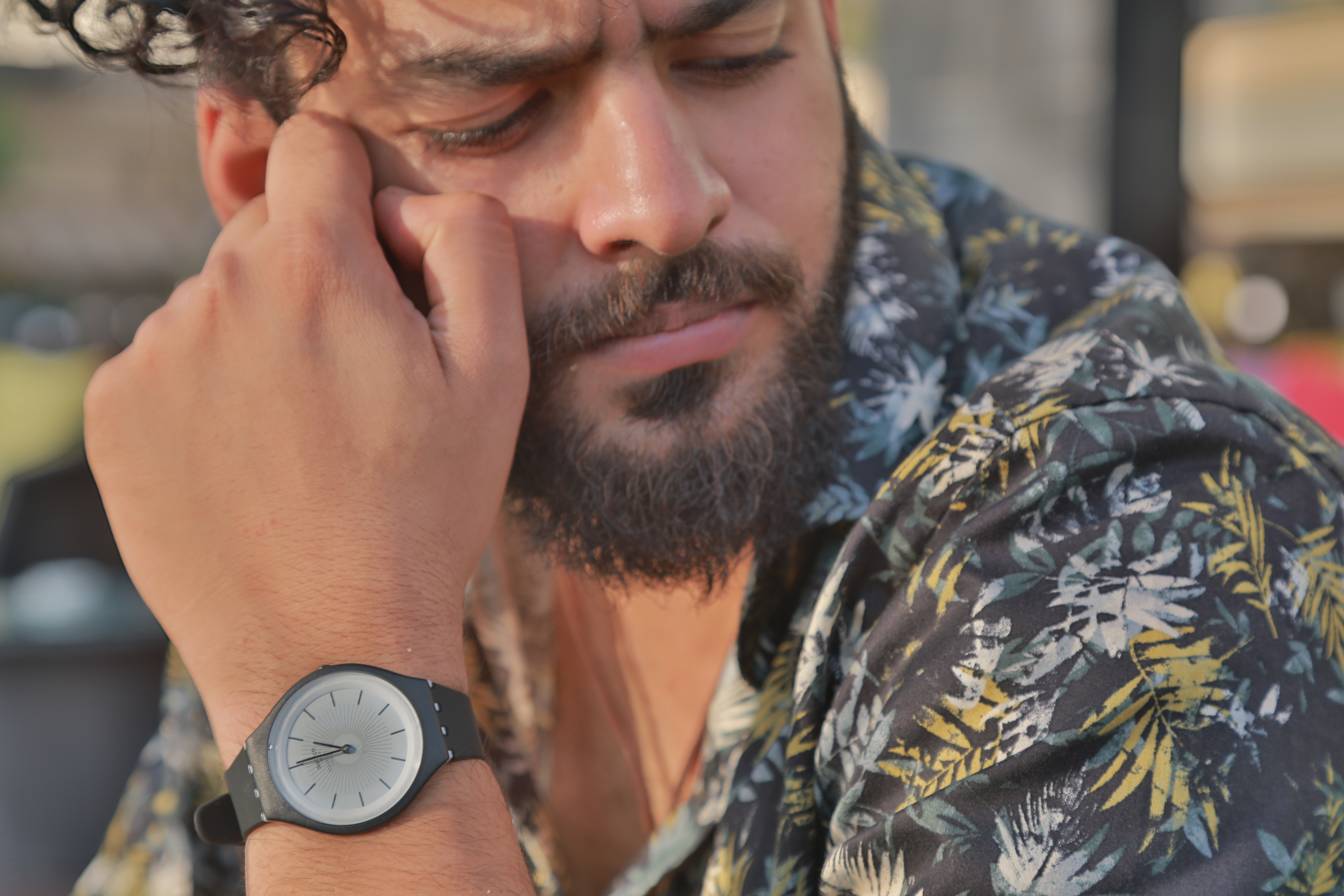Jeremy Cabral wearing swatch world's thinnest watch